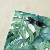 Tropisch rosa Flamingo und Palm Blätter Strandtuch (Beispiel)