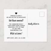 Tropisch rosa Flamingo Veränderung der Adresse bew Ankündigungspostkarte (Rückseite)