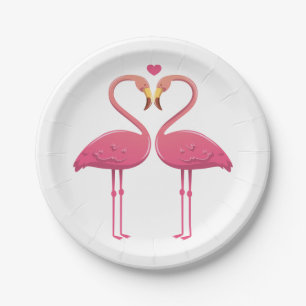 Tropisch rosa Flamingo Wedding Brautparty Luau Pappteller