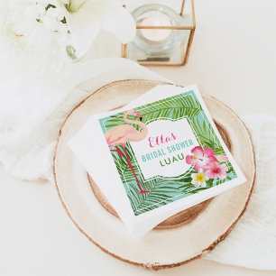 Tropisch rosa Flamingo Wedding Brautparty Luau Serviette