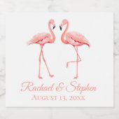 Tropisch rosa Flamingo Wedingo Brautparty Beach Schaumweinetikett (Einzelnes Label)