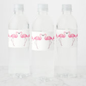 Tropisch rosa Flamingo Wedingo Brautparty Beach Wasserflaschenetikett (Flaschen)