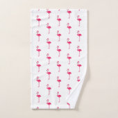 Tropisch rosa Flamingos auf Weiß Badhandtuch Set (Handtuch)