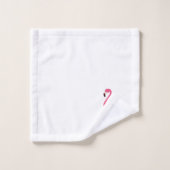 Tropisch rosa Flamingos auf Weiß Badhandtuch Set (Waschlappen)