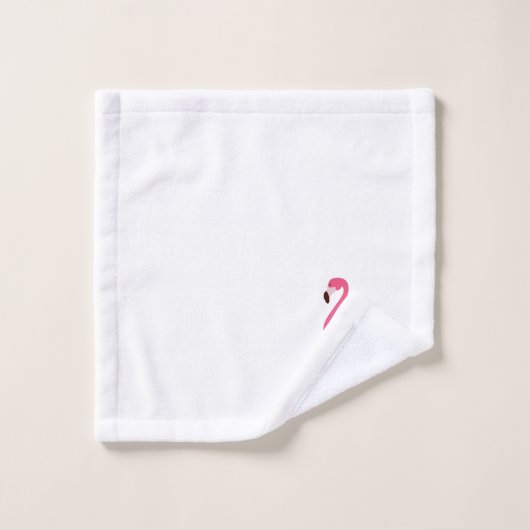 Tropisch rosa Flamingos auf Weiß Badhandtuch Set (Waschlappen)