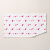 Tropisch rosa Flamingos auf Weiß Badhandtuch Set (Handtuch)