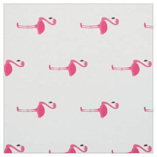 Tropisch rosa Flamingos auf Weiß Stoff