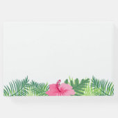 Tropisch rosa Flamingos farbenfrohe Blume Hochzeit Gästebuch (Rückseite)