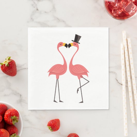 Tropisch-rosa Flamingos Hochzeit, Brautparty Serviette (Beispiel)