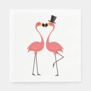Tropisch-rosa Flamingos Hochzeit, Brautparty Serviette