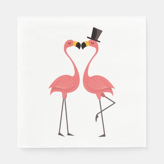 Tropisch-rosa Flamingos Hochzeit, Brautparty Serviette (Vorderseite)