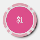 Tropisch rosa Flamingos Palmen Bäume Personalisier Pokerchips (Rückseite)