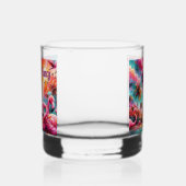 Tropisch rosa Flamingos Palmen Bäume Personalisier Whiskyglas (Rechts)