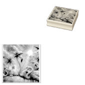 Tropisch rosa Flamingos Palmen Bäume Sonnenwasser  Gummistempel (Stempel)