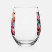 Tropisch rosa Flamingos Palmen Bäume Sonnenwasser  Weinglas Ohne Stiel (Rechts)