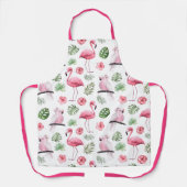 Tropisch rosa Flamingos und Cockatoos Schürze (Vorderseite)