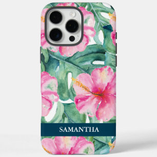 Tropisch rosa Floral Custom iPhone Case