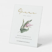 Tropisch-rosa-florale Hochzeitsstimmung Hashtag Sh Sockelschild (Vorderseite)