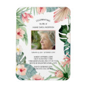 Tropisch-rosa Foto zum Leben Magnet (Vertikal)