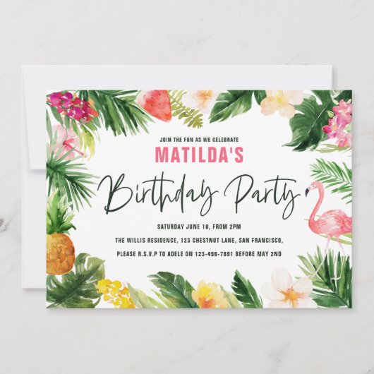 Tropisch-rosa-gelbe Flamingo Stilvoll (Vorderseite)