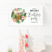 Tropisch-rosa-gelbe Flamingo Stilvoll Banner (Insitu)