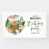 Tropisch-rosa-gelbe Flamingo Stilvoll Banner (Horizontal)