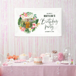 tropisch-rosa-gelbes Flamingo-Stilmittel Banner