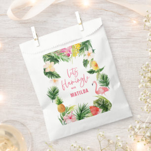 tropisch-rosa-gelbes Flamingo-Stilmittel Geschenktütchen