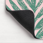 Tropisch-rosa-grüne botanische Natur Personalisier Mousepad (Ecke)
