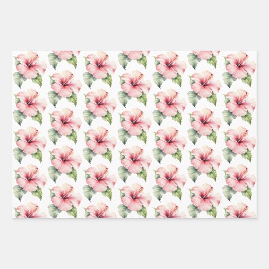 Tropisch-rosa-grüne Leaf-Hochzeit Geschenkpapier Set (Vorderseite 3)