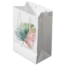 Tropisch-rosa-grüne Leaf-Hochzeit Mittlere Geschenktüte