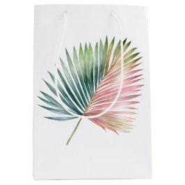 Tropisch-rosa-grüne Leaf-Hochzeit Mittlere Geschenktüte