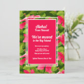 Tropisch rosa Hawaiianischer Hibiskus Aloha Wir ha Ankündigung (Stehend Vorderseite)