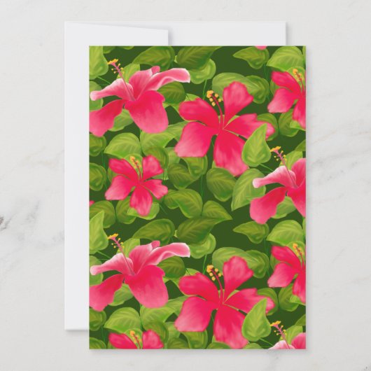 Tropisch rosa Hawaiianischer Hibiskus Aloha Wir ha Ankündigung (Rückseite)