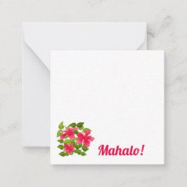 Tropisch rosa hawaiianischer Hibiskus Mahalo Perso Mitteilungskarte