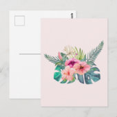 Tropisch rosa Hibiskus Blume Postkarte (Vorne/Hinten)