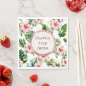 Tropisch-rosa-Hibiskus-Blumenhochzeit Serviette (Beispiel)