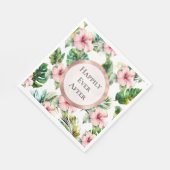 Tropisch-rosa-Hibiskus-Blumenhochzeit Serviette (Ecke)