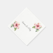 Tropisch-rosa-Hibiskus-Blumenhochzeit Serviette (Ecke)