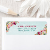 Tropisch rosa Hibiskus Blumenkohle Rücksendeadress (Insitu)