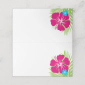 Tropisch rosa Hibiskus-Faltsiegel oder Platzkarte (Außenseite Aufgefaltet)