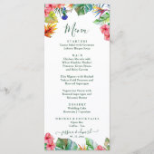 Tropisch-rosa-Hibiskus-Hawaiianische Hochzeit Menükarte (Vorderseite)