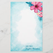 Tropisch rosa Hibiskus Personalisiert Stationierun (Vorderseite)