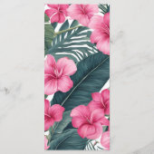 Tropisch-rosa Hochzeit Menükarte (Rückseite)