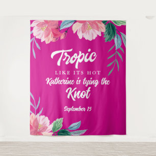 Tropisch-rosa Junggeselinnen-Abschied Wandteppich