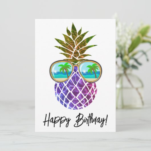 Tropisch rosa lila Ananas (Stehend Vorderseite)