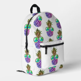 Tropisch rosa lila Ananas Bedruckter Rucksack