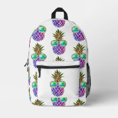 Tropisch rosa lila Ananas Bedruckter Rucksack (Vorderseite)