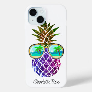 Tropisch rosa lila Ananas Case-Mate iPhone Hülle