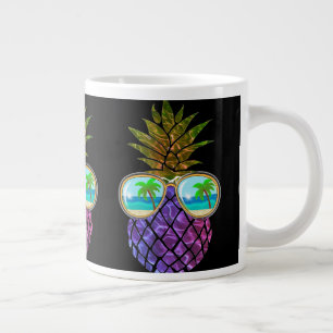 Tropisch rosa lila Ananas Jumbo-Tasse